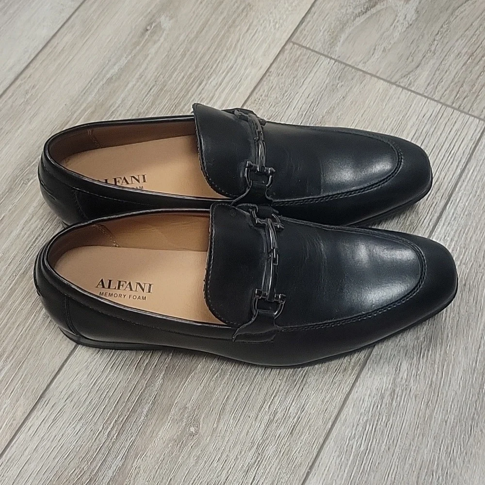 Alfani Size 7 Black Vegan Leather Loafer New